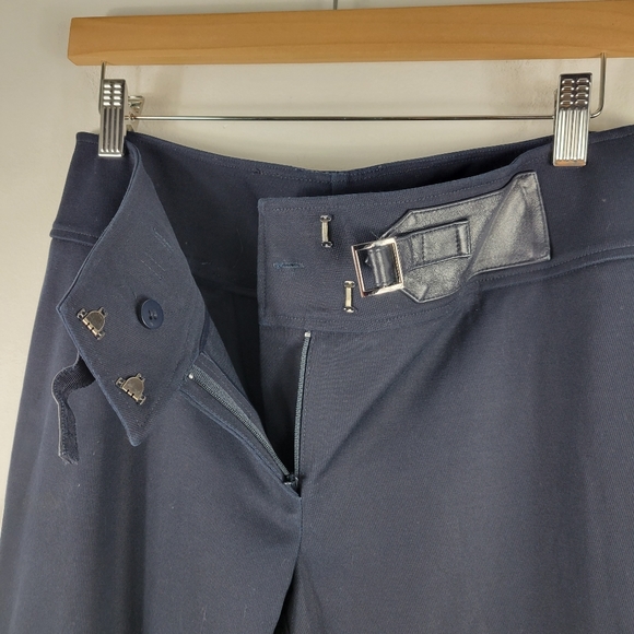 MAG Magaschoni Faux Belted Mid Rise Flare Trouser Pants - Picture 7 of 10